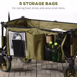 Outsunny Folding Wagon Garden Cart Collapsible Camping Trolley for Outdoor - Additional view 6