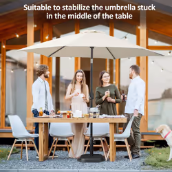 Outsunny 11kg Concrete Square Garden Parasol Base Holder for Table Umbrella