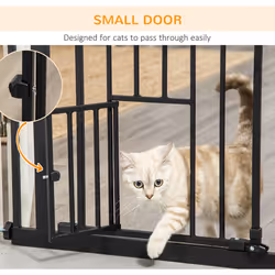 PawHut Extra Tall Dog Gate with Cat Door Auto Close for Stairs 74-101 cm Wide - Additional view 5