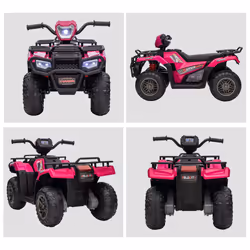 HOMCOM 12V Electric Quad Bike for Kids w/ LED Headlights, Music - Pink - Additional view 6