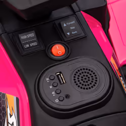 HOMCOM 12V Electric Quad Bike for Kids w/ LED Headlights, Music - Pink - Additional view 7