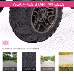 HOMCOM 12V Electric Quad Bike for Kids w/ LED Headlights, Music - Pink - Additional view 8