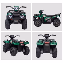 HOMCOM 12V Electric Quad Bike for Kids w/ LED Headlights, Music - Green - Additional view 6