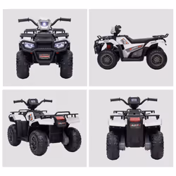 HOMCOM 12V Electric Quad Bike for Kids w/ LED Headlights, Music - White - Additional view 6