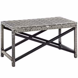 Outsunny PE Wicker Outdoor Coffee Table, Rattan Side Table w/ Plastic Board - Additional view 8