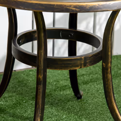 Outsunny 60cm Round Hollow Top Design Side Table with Cast Aluminum Frame - Additional view 6