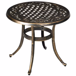 Outsunny 60cm Round Hollow Top Design Side Table with Cast Aluminum Frame - Additional view 8
