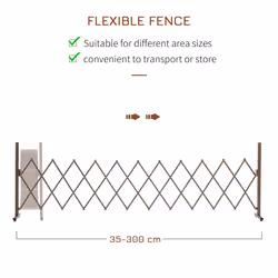 Outsunny Aluminum Alloy Movable Fence Foldable Garden Screen Panel, Dark Brown - Additional view 4