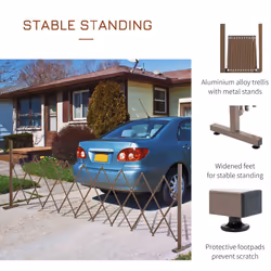 Outsunny Aluminum Alloy Movable Fence Foldable Garden Screen Panel, Dark Brown - Additional view 5
