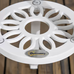 Outsunny Aluminium Bistro Set Garden Coffee Table Chair Outdoor Dining Set White - Additional view 6