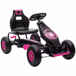HOMCOM Children Pedal Go Kart w/ Adjustable Seat, Rubber Wheels, Brake - Pink - Additional view 8