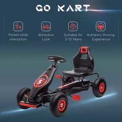 HOMCOM Children Pedal Go Kart w/ Adjustable Seat, Rubber Wheels, Brake - Red - Additional view 6