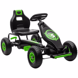 HOMCOM Children Pedal Go Kart w/ Adjustable Seat, Rubber Wheels, Brake - Green - Additional view 8