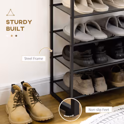 HOMCOM Shoe Rack, 8-tier Shoe Storage Shelf for 21-24 Pair Shoes for Entryway - Additional view 4