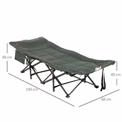 Outsunny Camping Bed w/ Carry Bag, Magazine Bag & Cup Holder, Grey - Additional view 8