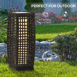 Outsunny Outdoor Rattan Solar Lantern wtih Auto On/Off Solar Powered LED Lights - Additional view 5