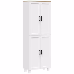 HOMCOM Modern Kitchen Cupboard Storage Cabinet with 4 Shelves, White - Additional view 8