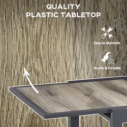 Outsunny Extendable Outdoor Dining Table Aluminium Rectangle Patio Table Beige