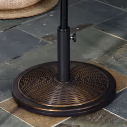 Outsunny 13kg Cement Parasol Base Stand Fits 35mm/38mm/48mm Poles, Black