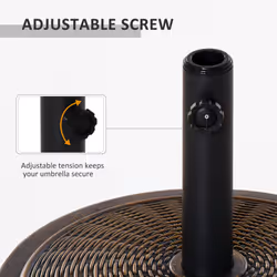 Outsunny 13kg Cement Parasol Base Stand Fits 35mm/38mm/48mm Poles, Black - Additional view 4