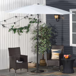 Outsunny 13kg Cement Parasol Base Stand Fits 35mm/38mm/48mm Poles, Black - Additional view 5