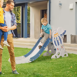 AIYAPLAY Baby Slide Freestanding Slide for Kids 1.5-3 Years Space Theme, Blue