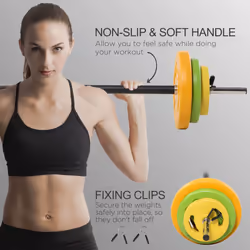 HOMCOM 20kg Weights Barbell Set with Non-slip Handle for Strength Training