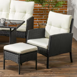 Outsunny 6 Pieces Rattan Garden Furniture Sofa Set, White - Additional view 4