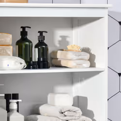 HOMCOM Kitchen Cupboard Storage Cabinet Adjustable Shelves, Glass Doors, White - Additional view 8