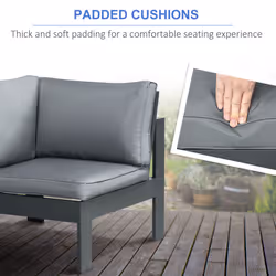Outsunny 6-Piece Garden Furniture Set with Firepit Table Outdoor Sofa Aluminium - Additional view 4