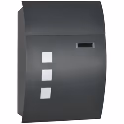 HOMCOM Weatherproof Wall Mounted Letter Box Post Box with Keys Anthracite Grey - Additional view 8