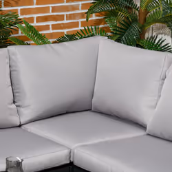 Outsunny 4 Piece Garden Furniture Set w/ Breathable Mesh Pocket, Light Grey - Additional view 7