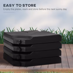 Outsunny Set of 4 Banana Parasol Base Stand Water or Sand Filled Weights, Black - Additional view 5