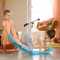 ZONEKIZ Balance Board, Kids Wobble board, Montessori Toy for 3-6 Years, Blue - Additional view 6