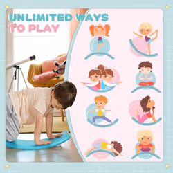 ZONEKIZ Balance Board, Kids Wobble board, Montessori Toy for 3-6 Years, Blue - Additional view 7