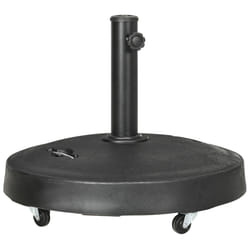 Outsunny 23.5kg Round Resin Garden Parasol Base for Poles of 38mm-48mm