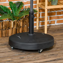 Outsunny 23.5kg Round Resin Garden Parasol Base for Poles of 38mm-48mm