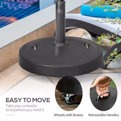 Outsunny 23.5kg Round Resin Garden Parasol Base for Poles of 38mm-48mm - Additional view 4