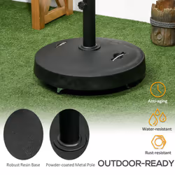 Outsunny 23.5kg Round Resin Garden Parasol Base for Poles of 38mm-48mm - Additional view 5