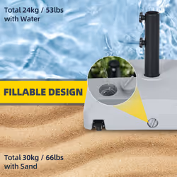 Outsunny Water or Sand Filled Outdoor Market Umbrella Base Stand - Additional view 8
