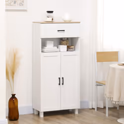 HOMCOM Kitchen Cupboard Storage Cabinet with Drawer, Countertop, White - Additional view 5
