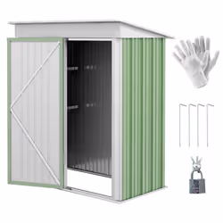 Outsunny Steel Garden Shed, Small Lean-to Shed for Bike, 5x3 ft, Green - Additional view 8