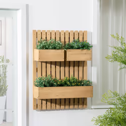 Outsunny Wooden Garden Planters with Trellis Wall-mounted Raised Garden Bed