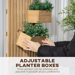 Outsunny Wooden Garden Planters with Trellis Wall-mounted Raised Garden Bed