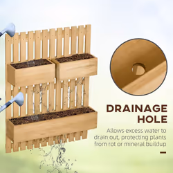 Outsunny Wooden Garden Planters with Trellis Wall-mounted Raised Garden Bed - Additional view 5