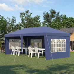 Outsunny 3 x 6m Heavy Duty Gazebo Marquee Party Tent with Storage Bag Blue