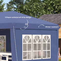 Outsunny 3 x 6m Heavy Duty Gazebo Marquee Party Tent with Storage Bag Blue - Additional view 4