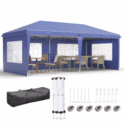 Outsunny 3 x 6m Heavy Duty Gazebo Marquee Party Tent with Storage Bag Blue - Additional view 8
