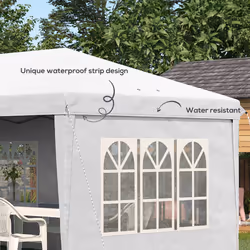 Outsunny 3 x 6m Heavy Duty Gazebo Marquee Party Tent with Storage Bag White - Additional view 4