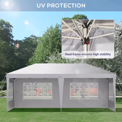 Outsunny 3 x 6m Heavy Duty Gazebo Marquee Party Tent with Storage Bag White - Additional view 5